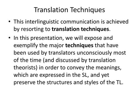 Ppt Translation Techniques Powerpoint Presentation Free Download