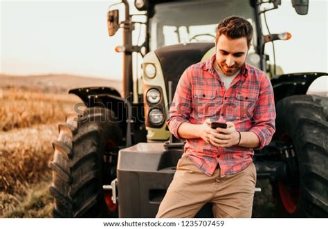 Man Tractor Phone Images Stock Photos D Objects Vectors