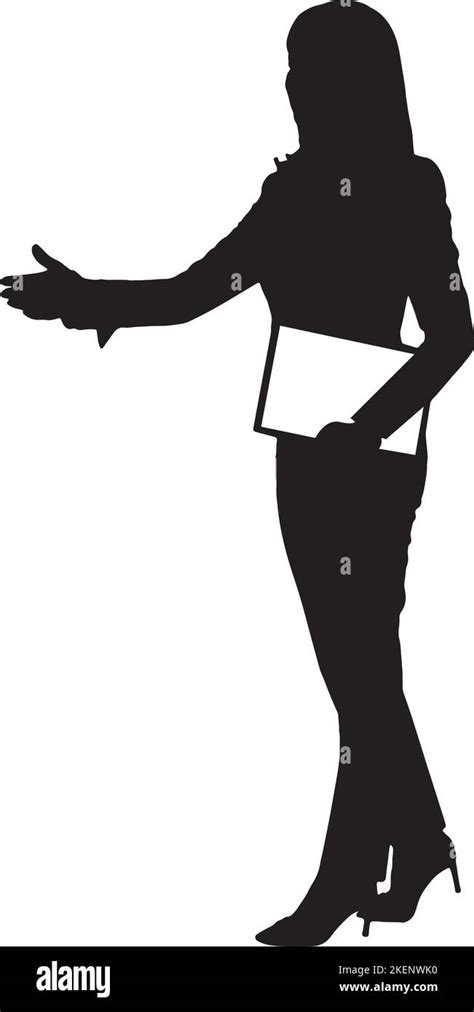 Business Woman Holding Clipboard Vector Illustration Of Black Full