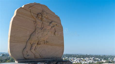 Stone with Engraved Image Rani Lakshmi Bai is Situated at Jhansi Fort ...