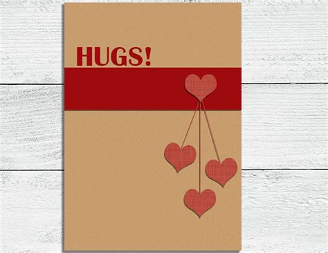 Hugs Printable Greeting Card Instant Download Digital Etsy