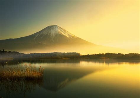 Wallpaper Japan Landscape Mountains Sunset Mount Fuji Lake