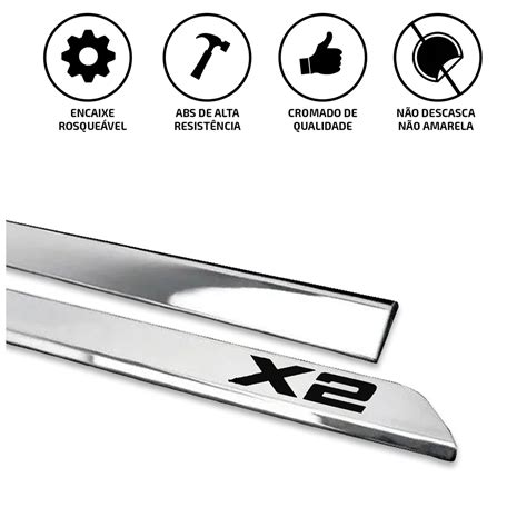 Jogo De Frisos Cromados BMW X3 4 Portas Lateral Slim Shekparts