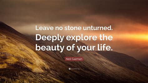 Neil Gaiman Quote Leave No Stone Unturned Deeply Explore The Beauty