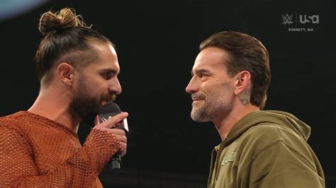 Seth Rollins Confronts Cm Punk And Shoves Him On Wwe Raw