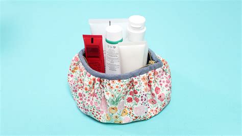 Diy Gathered Pouch Easy Open Wide Makeup Bag Sewing Tutotial