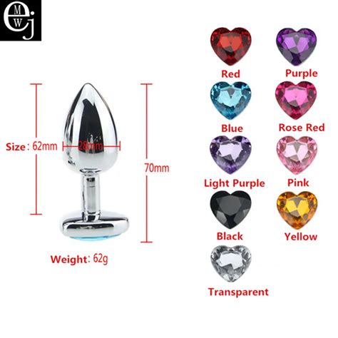 Ejmw Small Size Anal Plug With Bag Heart Shaped Stainless Steel Metal