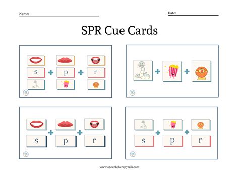 Spr Cue Cards Print Speech Therapy Talk Membership