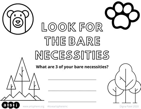 Bare Necessities Sing Along Handout Art Sphere Inc