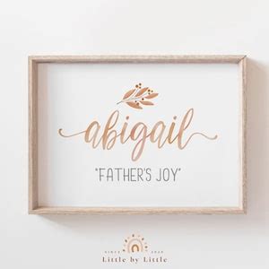 Abigail Name Meaning Print Abigail Name Art Baby Shower Gift Girls