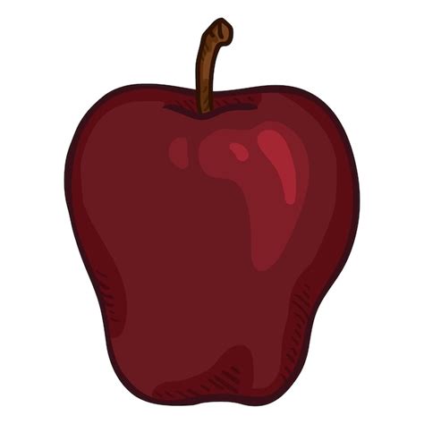 Pomme Rouge De Dessin Animé De Vecteur Vecteur Premium