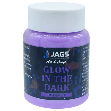 Glow In The Dark Paint 50 Grams Purple Water Based Quick Drying