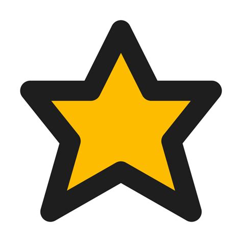 Star Flat Color Outline Icon Png