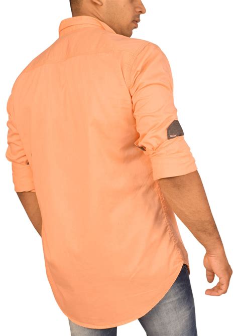 Men S Plain Shirt Peach Color At Rs Piece Men Cotton Casual