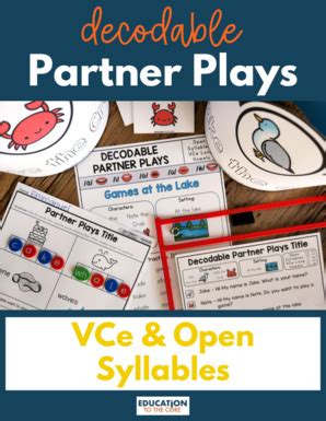 Decodable Partner Plays CVCe Long Vowels Packet Education To The