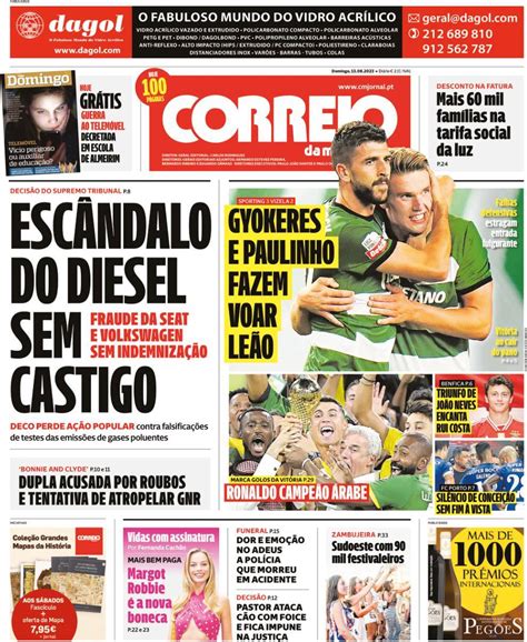 Capa Correio Da Manh Agosto Capasjornais Pt