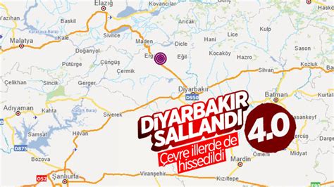 Diyarbakır da çevre illerden hissedilen deprem