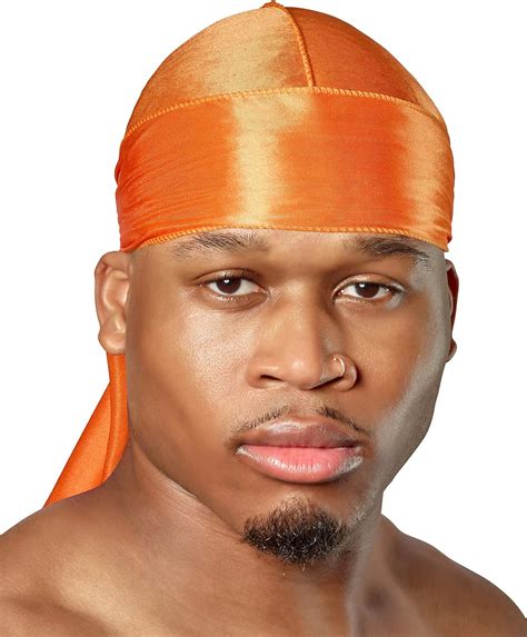 Shyne Silky Durag Orange Perfect For Waves Braids And Locs Premium Silk Du Rags For Men