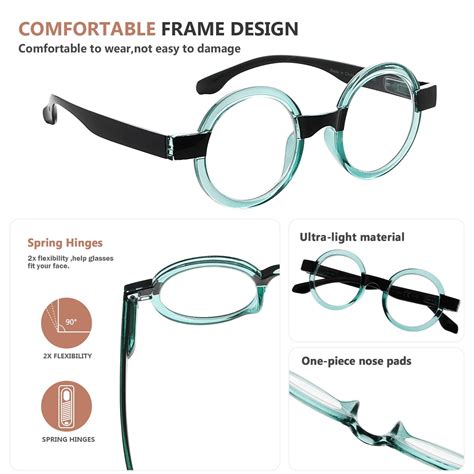 Reading Glasses Round Retro Design Attractive R2007C-4pack