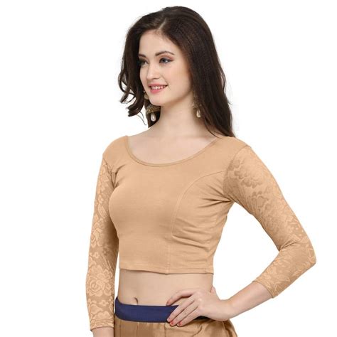 Womens Cotton Lycra Stretchable Readymade Blouse Janasya 2987988