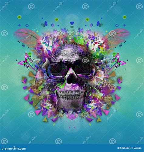 Skull With Glasses Art Stock Illustration Illustration Of Derelict