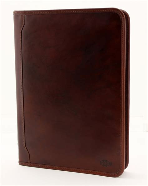 Noda Executive Leather Padfolio Brown Ring Binder Etsy