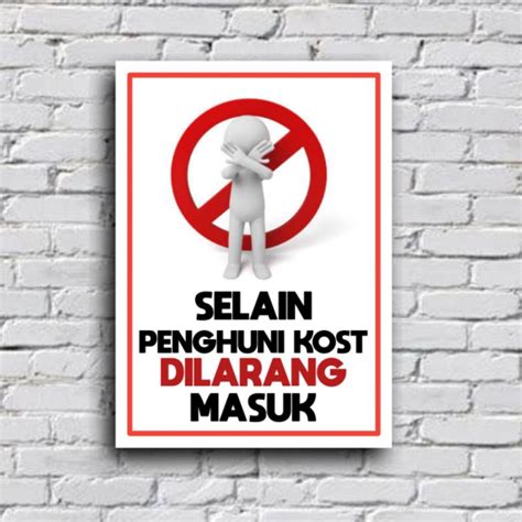 Jual Stiker Peraturan Kost X Cm Sticker Shopee Indonesia