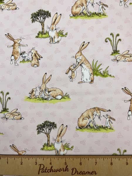 Floral Pink Brown Hare Quilting Fabric Patchwork Dreamer