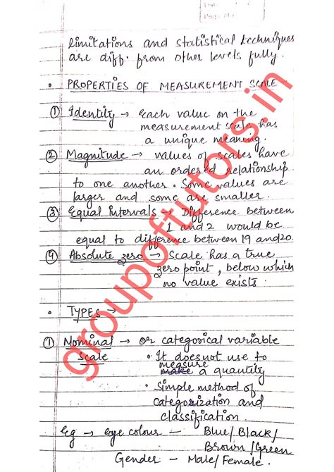 Scales Of Measurement Assignment Notes Group Of Tutors