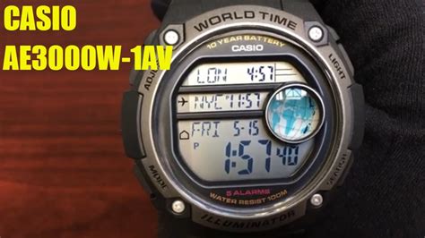 Casio Sports Digital World Time Oversized Watch AE3000W 1AV YouTube