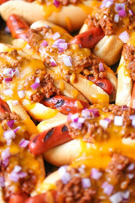 Baked Chili Cheese Dogs Damn Delicious