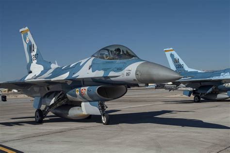 USAF 64th Aggressor Squadron flies blue F-16 jets to honor who is ...