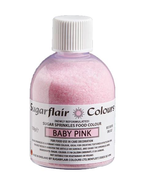 Sugarflair Sugar Sprinkles Baby Pink 100g Fun With Cakes