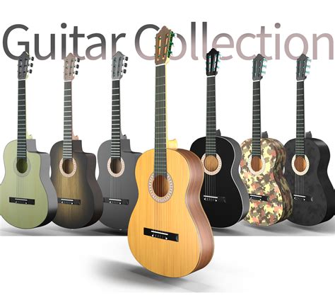 3d Model Classic Guitar Collection Vr Ar Low Poly Cgtrader