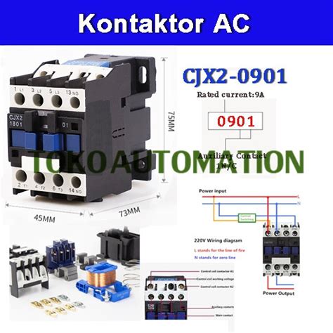 Jual CJX2 0901 CJX2 0901 220V AC 9A Contactor 3P NC Contact SD53