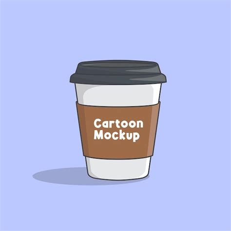 Premium Vector Coffee Cup Cartoon Mockup Vector