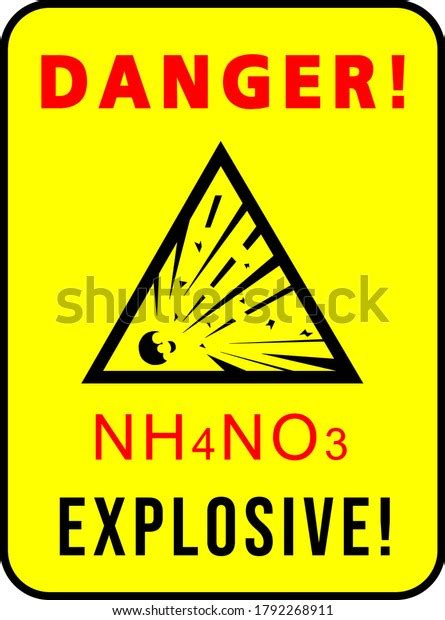 Danger Warning Sign Explosion Ammonium Nitrate Stock Vector Royalty