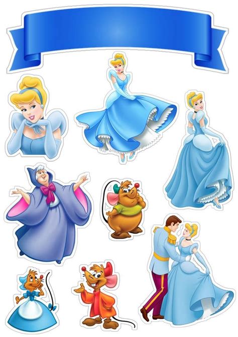 Disney Princess Stickers On A White Background With A Blue Ribbon