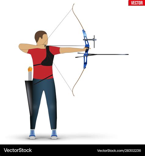 Archer with compound bow archery sport Royalty Free Vector