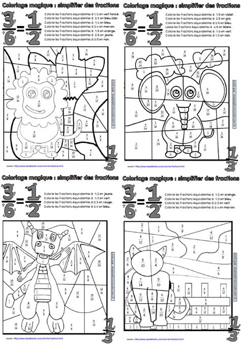 Coloriages Magiques De Fractions Ma Maitresse De Cm1 Cm2