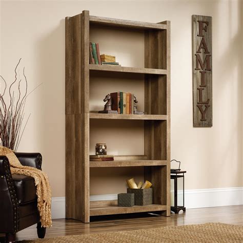 Homevisions Lintel Oak 4 Shelf Open Bookcase 425051 The Home Depot