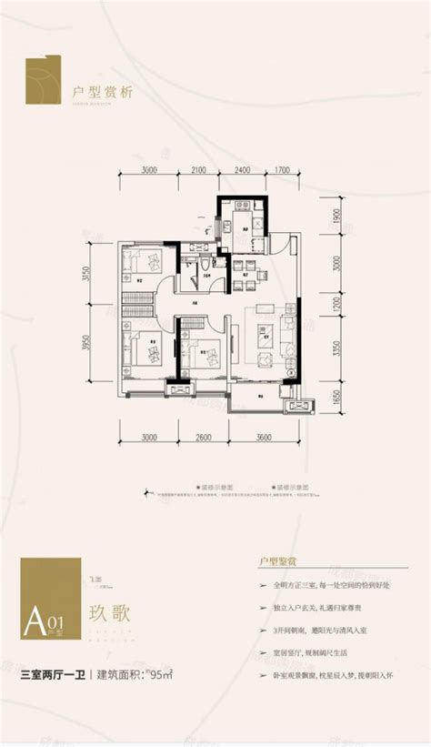 海伦堡玖悦府a01玖歌户型图成都海伦堡玖悦府3室2厅1卫、950平方米户型图 吉屋网