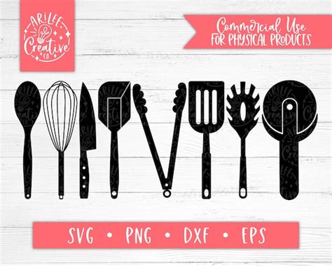 Kitchen Utensils Svg Bundle Kitchen Items Svg Cooking Etsy