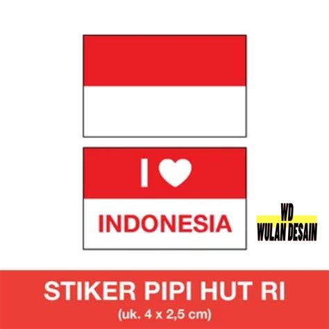 Stiker Pipi Bendera Merah Putih Custom Bentuk Sudah Cutting Siap Tempel