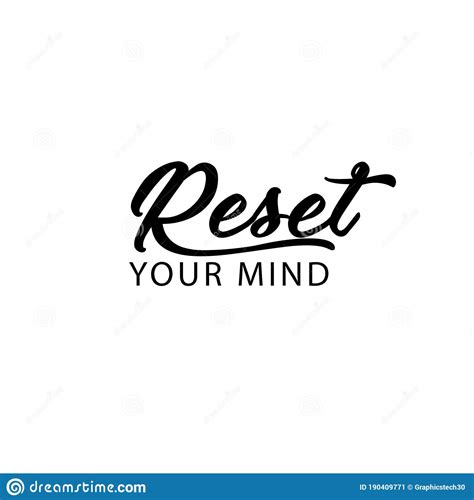 Positive Energy Quote Design Reset Your Mind Stock Vector