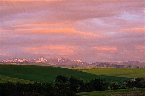 Waitsburg Washington Sunset Scenery Blue Mountain The Blue Mountains