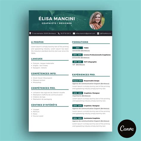 Des Templates CV Canva Pour Etre Remarqué Par Les Recruteurs