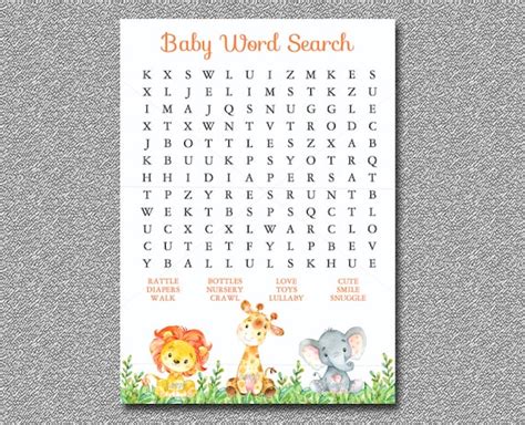 Jungle Animals Word Search Monster Word Search Jungle Animal Word