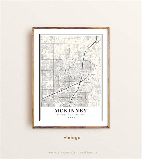 Mckinney Texas Map Mckinney TX Map Mckinney City Map - Etsy