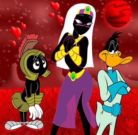 Here We Have Duck Dodgers With Queen Tyrahnee And Commander X 2 Marvin